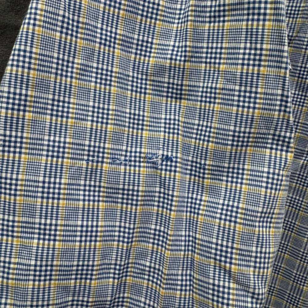 Paul Fredrick Mens 18.5 34 Plaid Cotton French Cuff Pin Collar Dress Shirt Blue - Picture 7 of 8